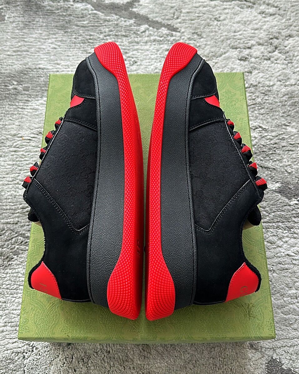 GUCCI screener GG leather trimmed canvas SNEAKER