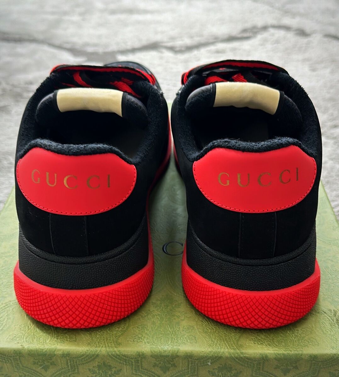 GUCCI screener GG leather trimmed canvas SNEAKER