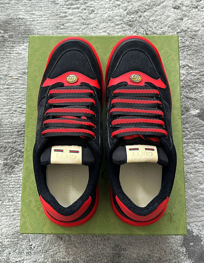 GUCCI screener GG leather trimmed canvas SNEAKER