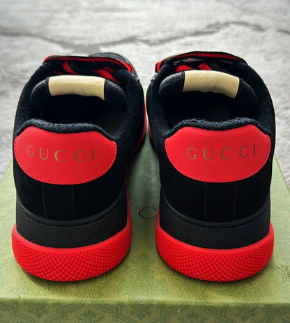 GUCCI screener GG leather trimmed canvas SNEAKER