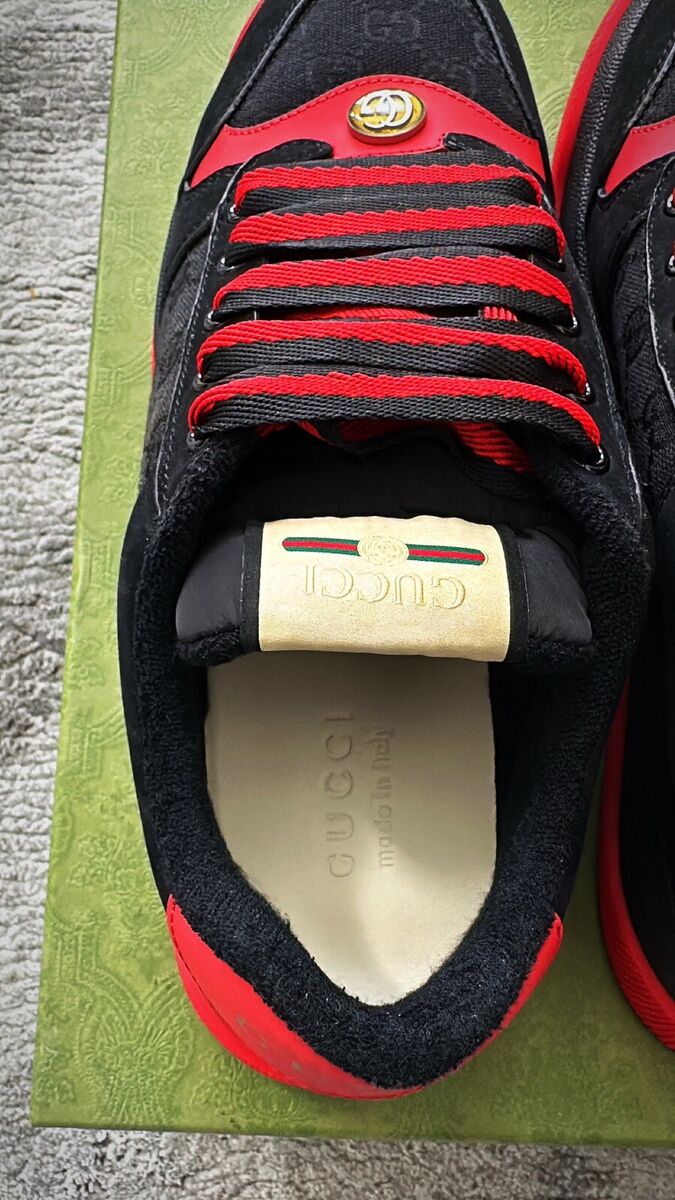 GUCCI screener GG leather trimmed canvas SNEAKER